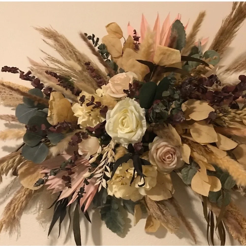 Wedding Boho Artisan Arch/Home Decor Wall Floral Accent Piece Custom FINAL SALE